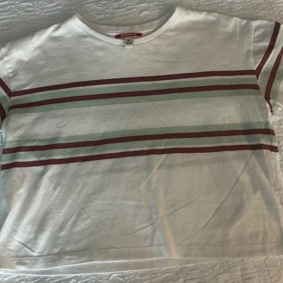 Vintage Union Bay throwback skater t striped cropped cute fitted size medium - Picture 1 of 4